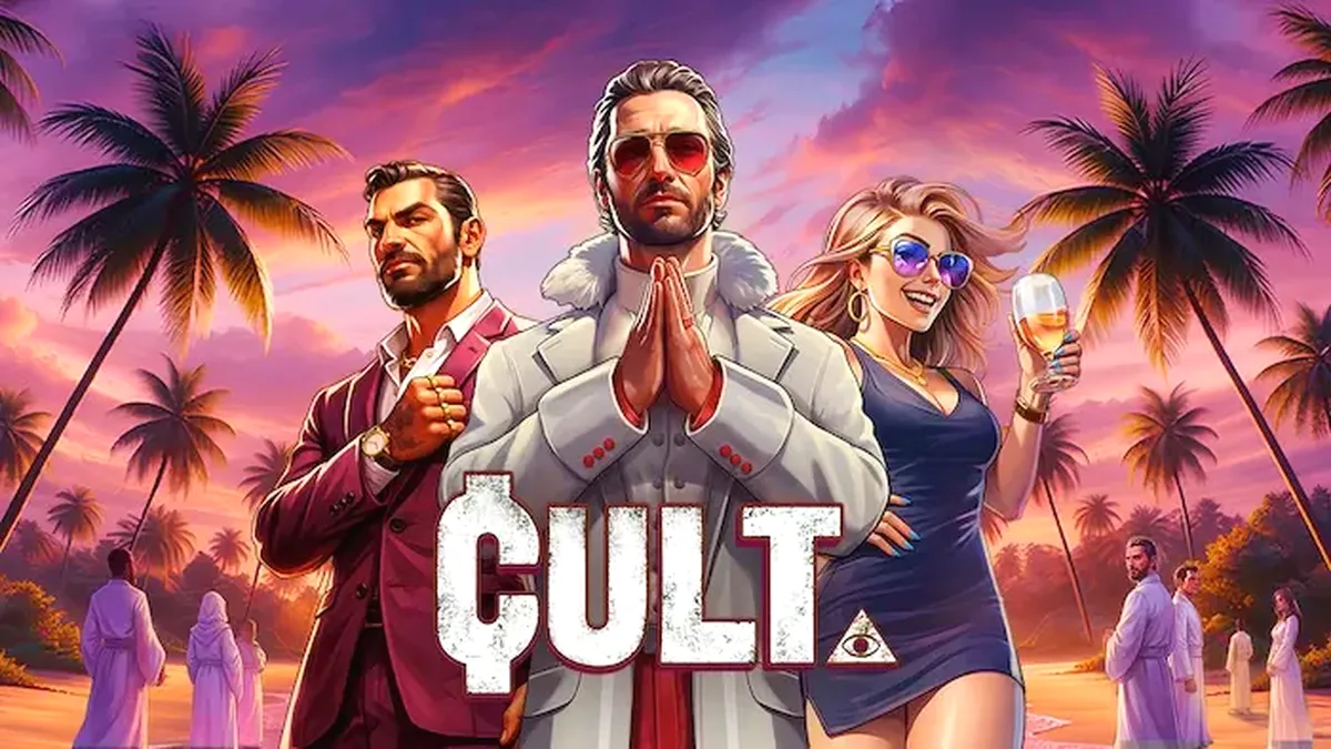 Cena sombria e misteriosa do slot Cult com elementos de rituais e símbolos ocultos.